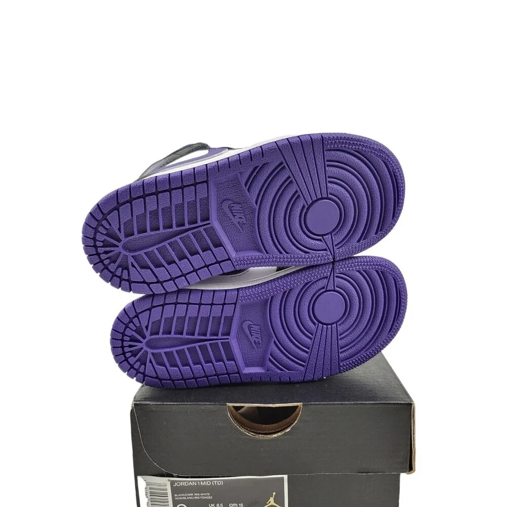 Nike Air Jordan 1 Mid PS ‘Dark Iris’ Preschool Sneakers 640734-095 Kids Sz 9c